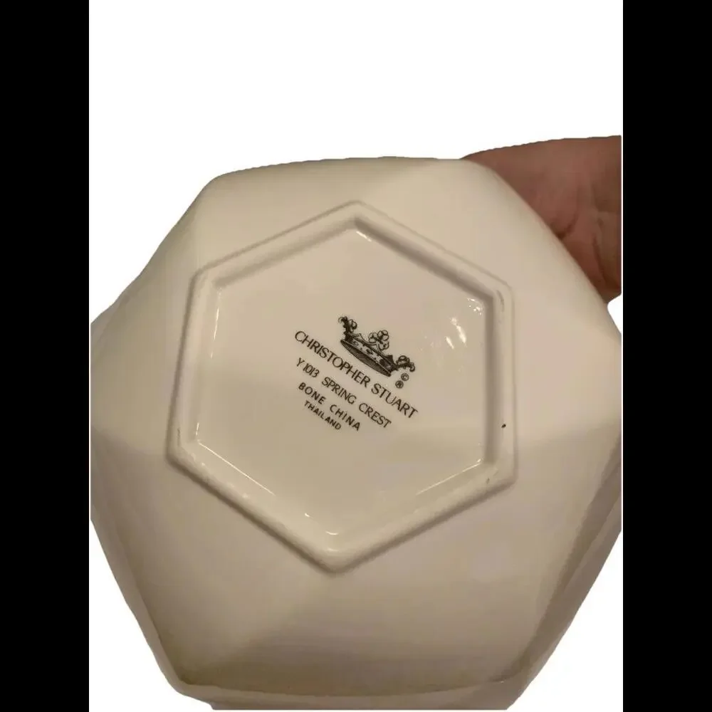 🌼🍽️Spring Crest by Christopher Stuart Hexagon Serving Bowl Bone China